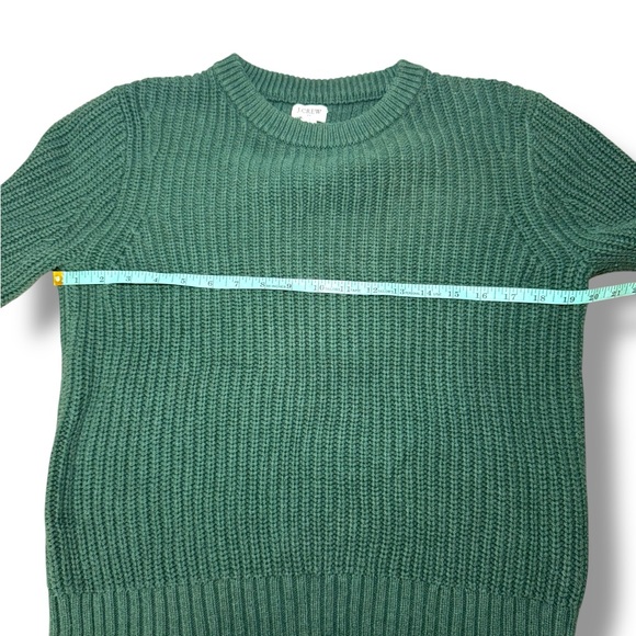 J. Crew 100% Cotton Forest Green Crew Neck Ribbed Sweater EUC Sz M - Picture 6 of 10